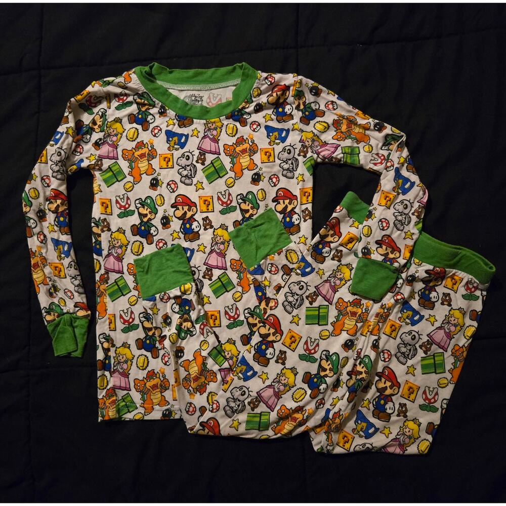 Boutique Retro Video Game Mario 2-Piece Pj Pajamas Set Size 2T